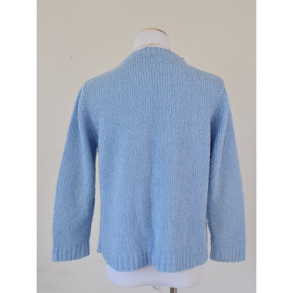 Vintage Powder Blue‎ Granny Sweater | 80s acrylic sweater size S - Picture 3 of 10
